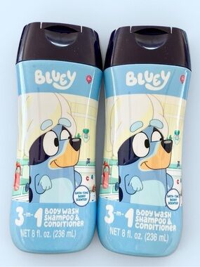 🆕 Bluey 3-in-1 Berry Scented Body Wash, Shampoo, and Conditioner- 2 Bottles